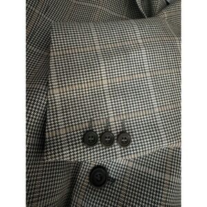 Daks London Men Sport Coat 40R Wool Silk Windowpane Houndstooth Blazer